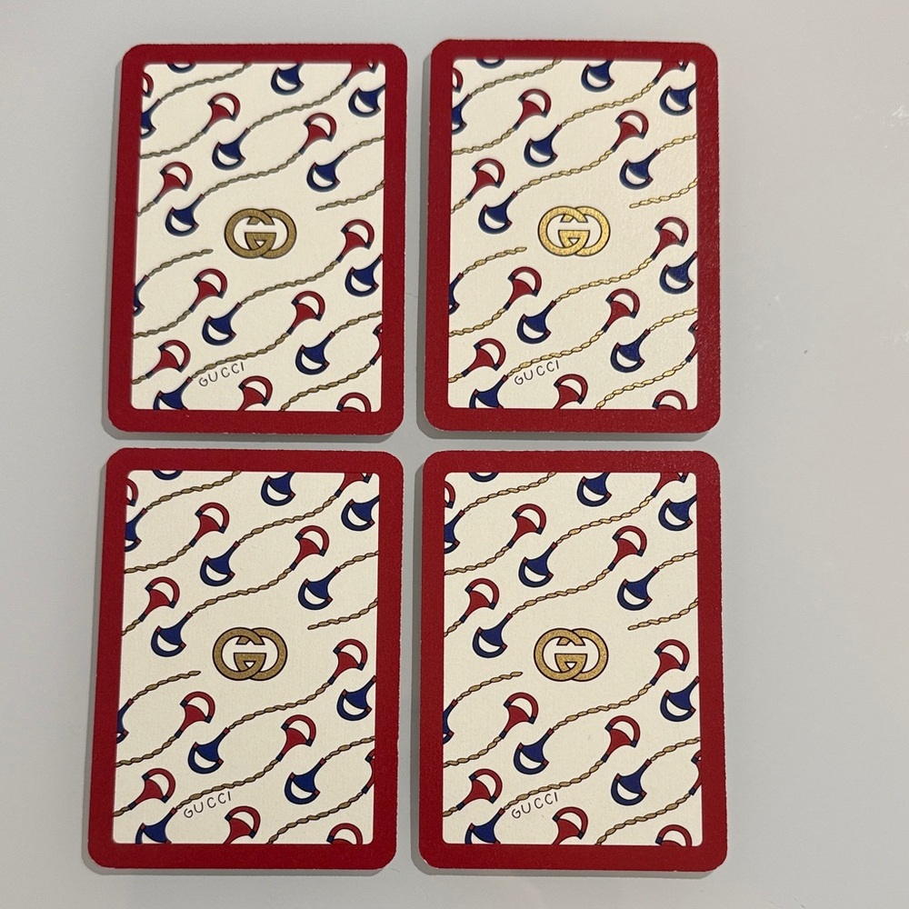 Gucci Horsebit Playing Cards Set of Four: 5, 6, 7, & 8 of Spades ♠️ with COA